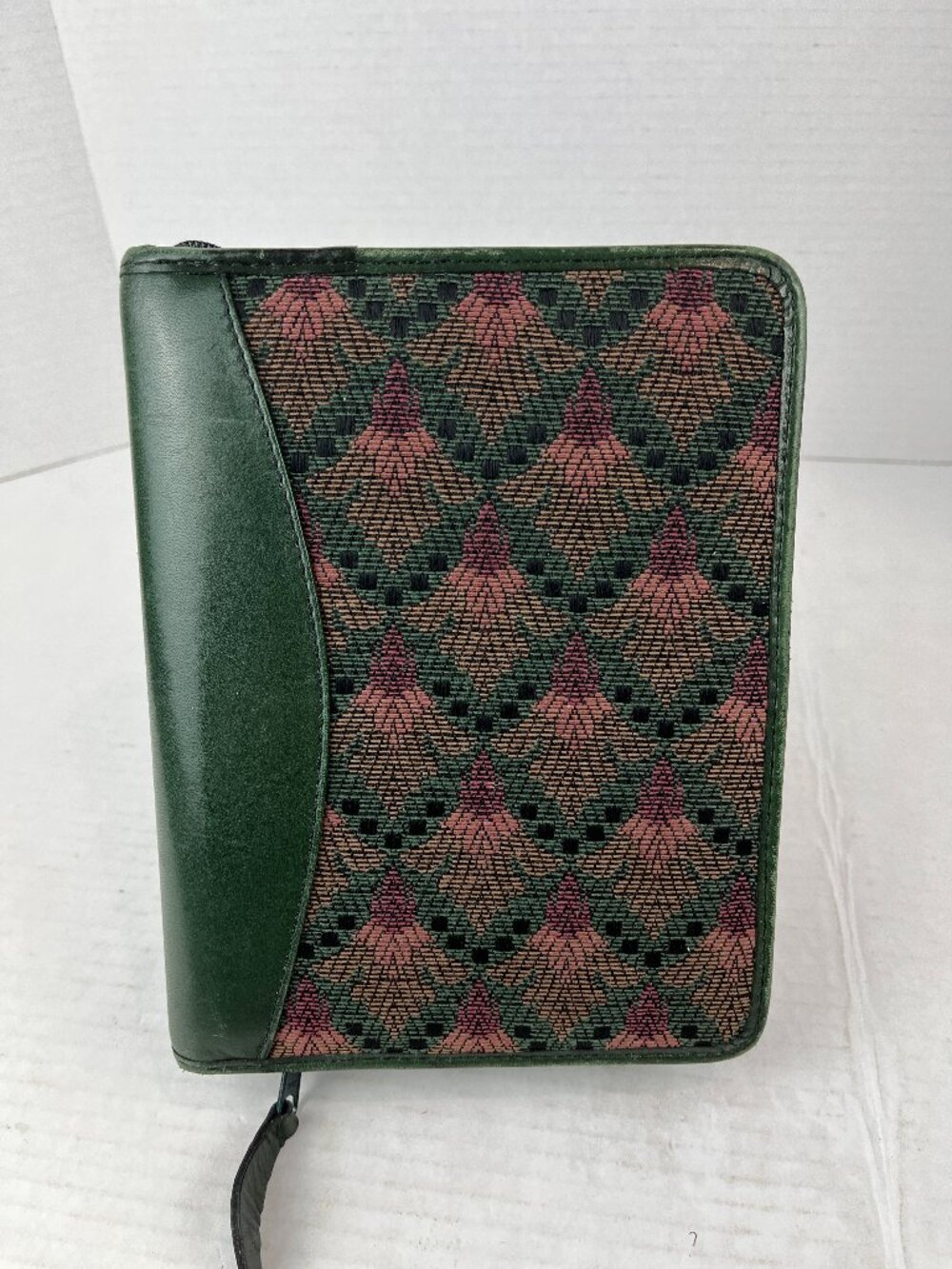 Women's Leather/Textile Small Franklin Covey 6 ring organizer, Full zip